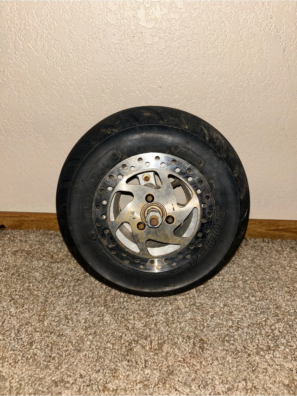 Front 4” Wheel Set W/ Tire Tube Rotor Rim 3.00-4 Electric / Gas Scooter Used